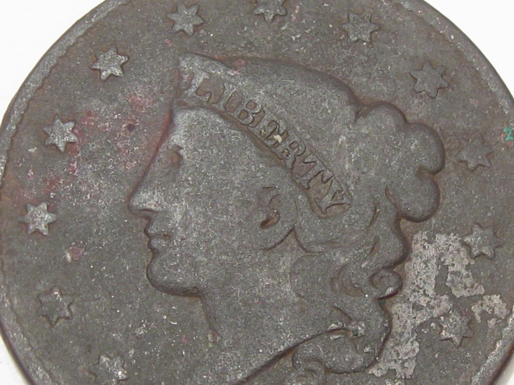 1837 US Coronet Head Large Cent Coin. #23