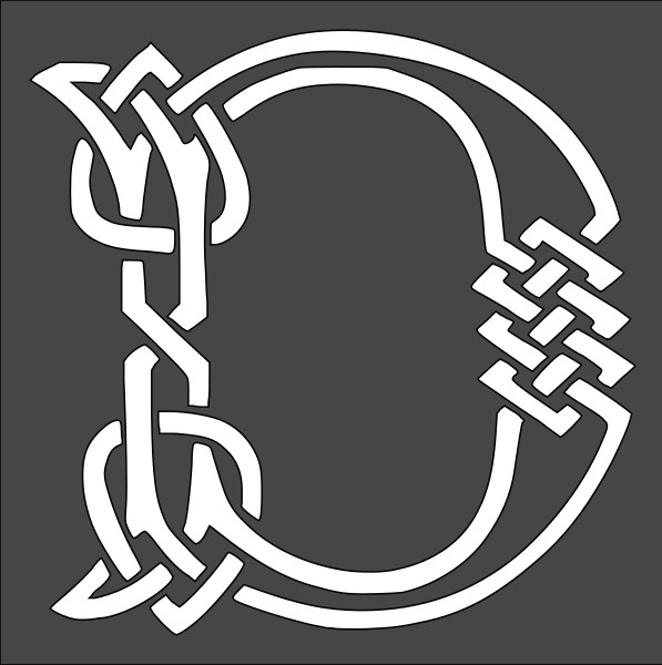 12"x12" Clear Plastic Stencil - Letter/Initial D (SA1045)