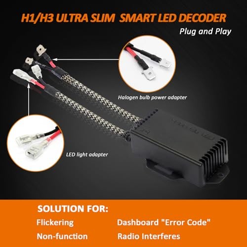 Canbus Decoder Kits Compatibility Anti Flickering Resistor Warning H1 H3