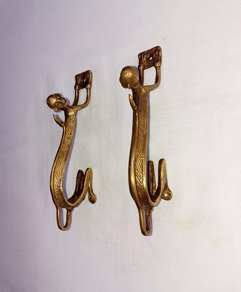 Vicious Chimpanzee Cabinet Pull Set Brass Tribal Monkey Cupboard Handle CA737