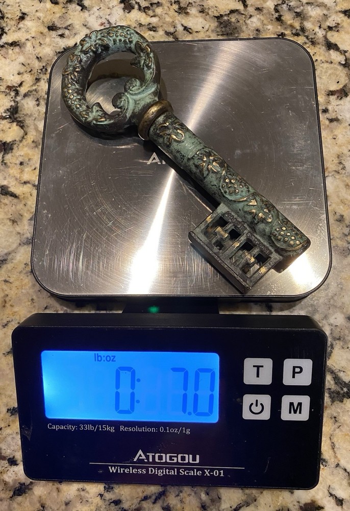 1950’s Solid Brass Corkscrew/ Bottle Opener Skeleton Key. Marked Made In GERMANY