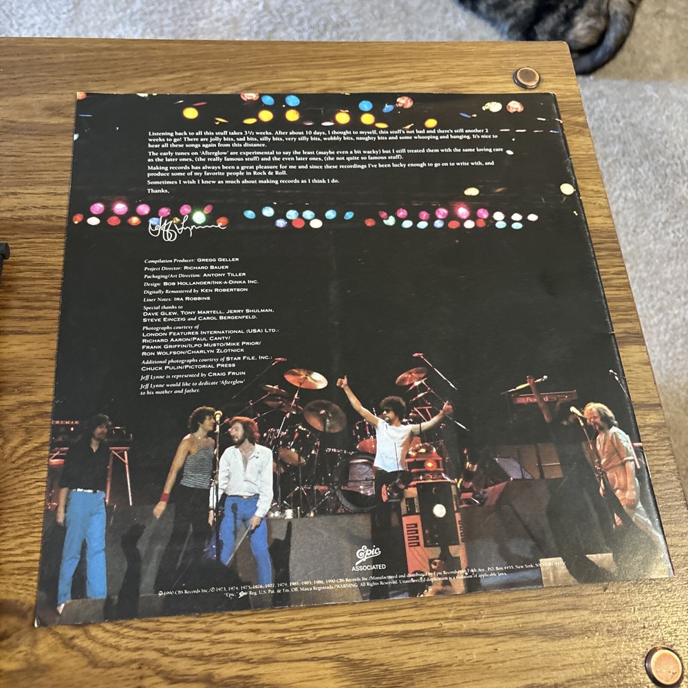 ELO Electric Light Orchestra Afterglow Epic Record INSERT only 1990