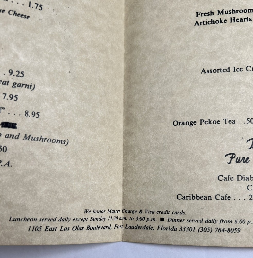 Tree Path Restaurant Menu Ft Lauderdale FL