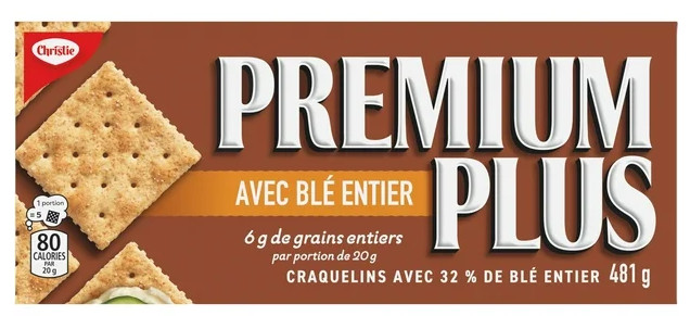 Premium Plus Whole Wheat Salted Top Crackers, 481g (2 Pack)