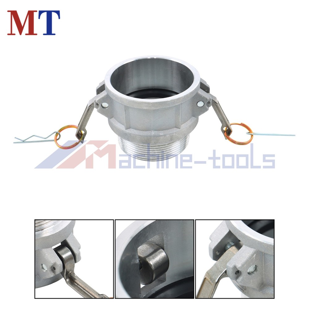 2PCS 3" Type B Cam Fitting Set - Plug, NPT Male & Gaskets Aluminum