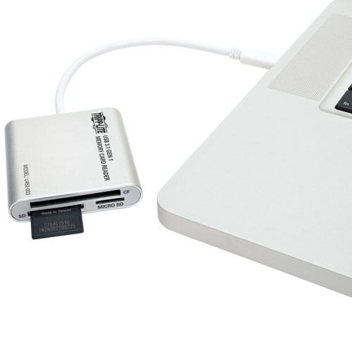 Tripp Lite 0.9M USB3.1 Type-C Multi-Drive Flash Memory Card Reader - White