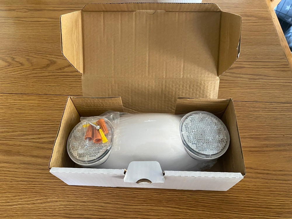 LED Emergency Exit Light Adjustable Dual Head Lamp with Battery Backup UL