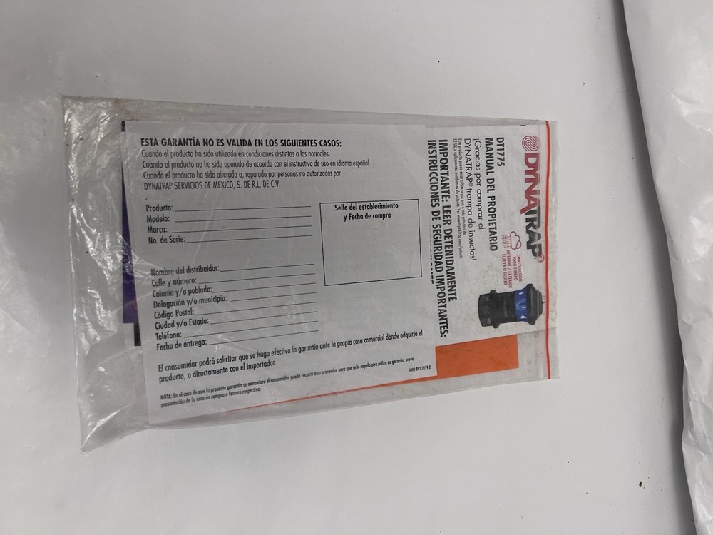 Dynatrap DT1775 Manual Only