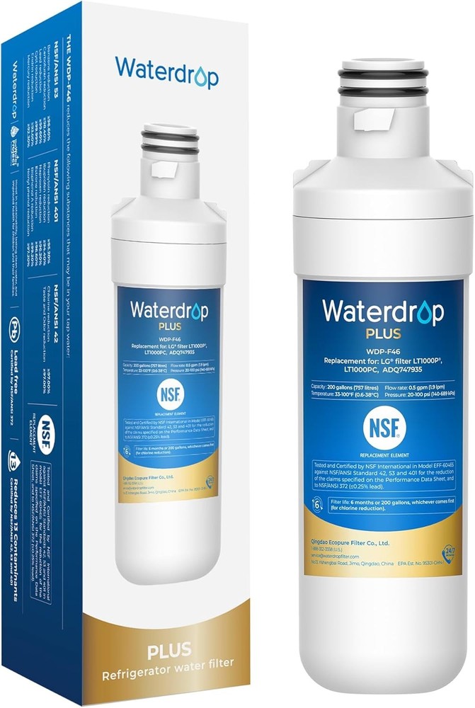 Waterdrop Plus Refrigerator Water Filter Replacement for LG® LT1000P® (1 Pcs)
