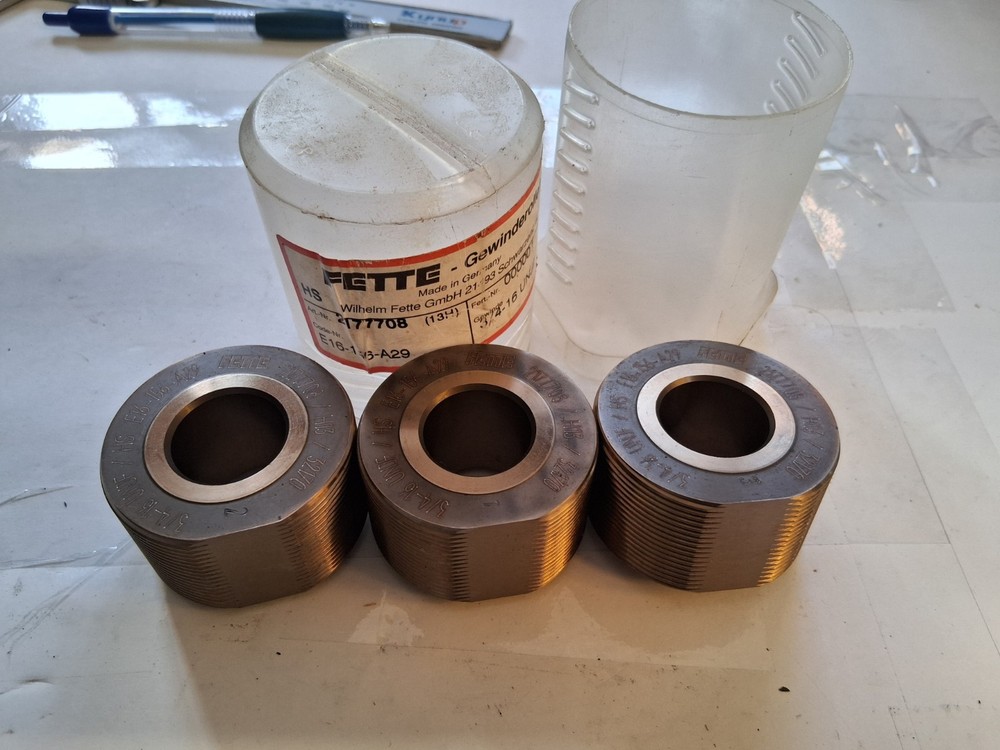 Fette  Thread Rolling  Dies  3/4-16 UNJF Set Of 3