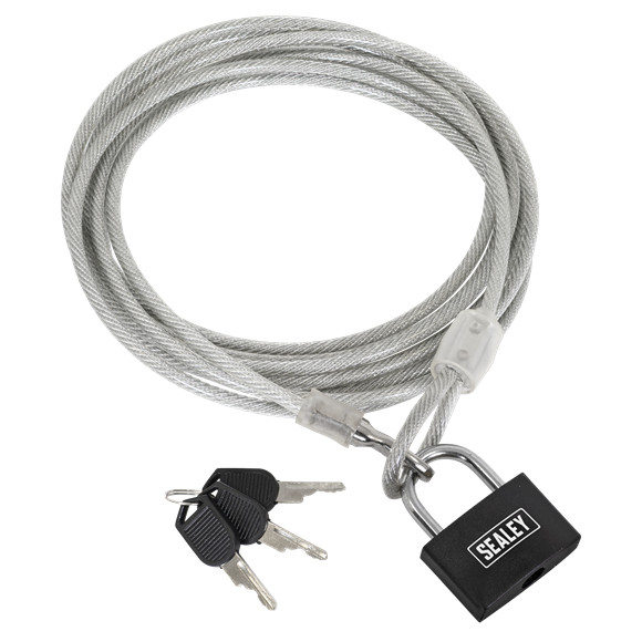 Sealey SHGCL3 Motorcycle Cable Lock 3m