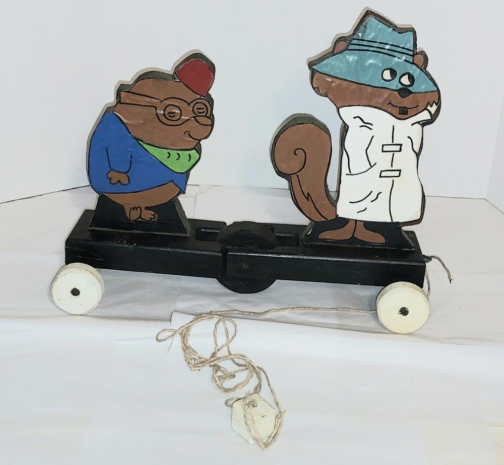 Secret Squirrel and Morocco Mole vintage pull toy foreign maker nice complete
