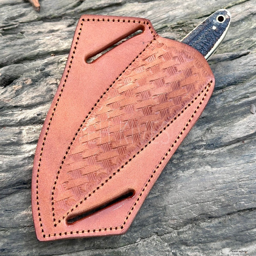 Universal 10" Fixed Blade Knife Sheath - Pure Cow Leather - Custom Engraved