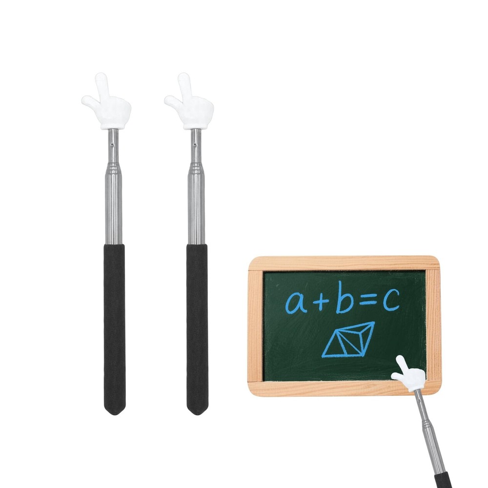 2 Pcs Telescopic Teacher Pointer Stick, Retractable Finger Hand Pointer for C...