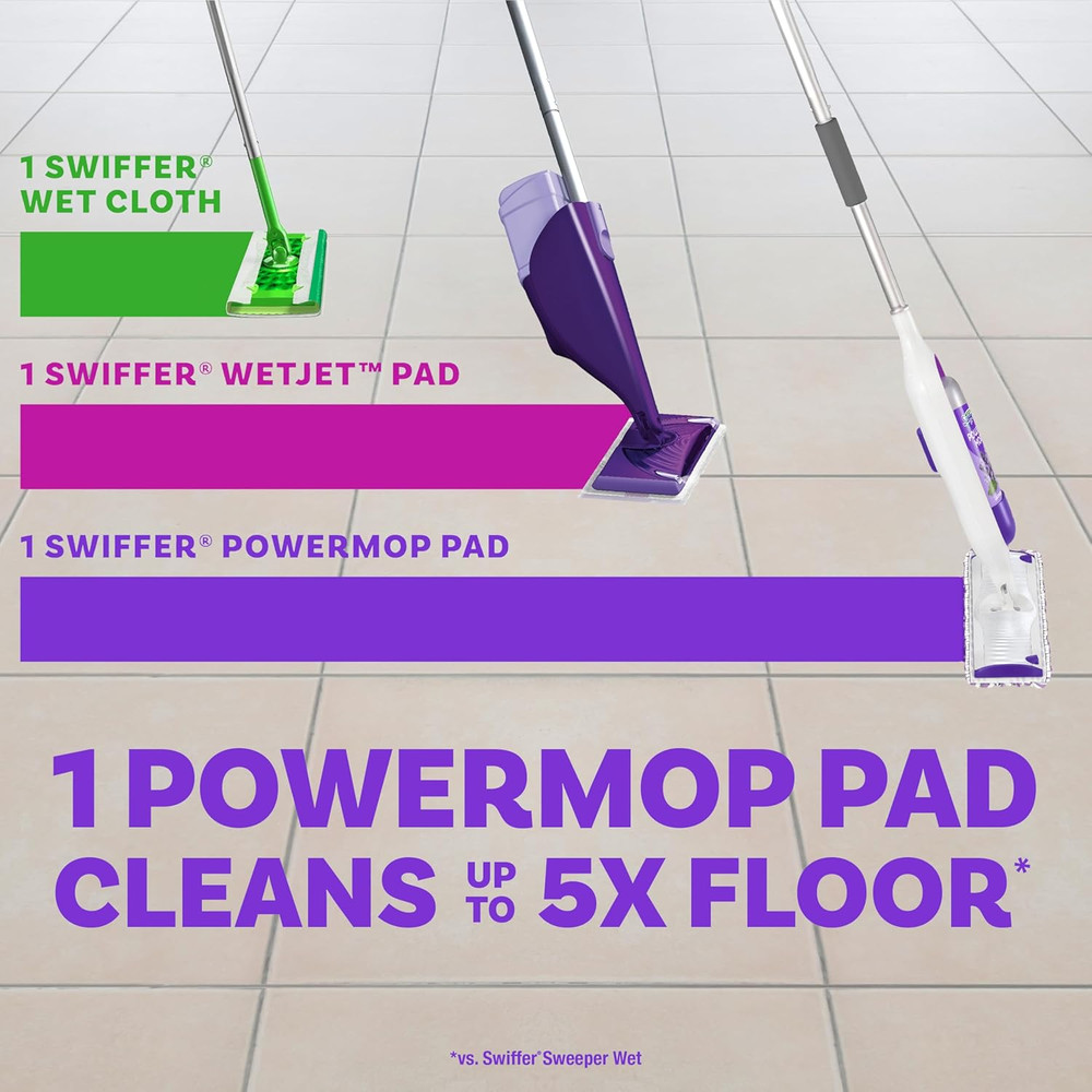 New Powermop Multi Surface Floor Cleaning Kit Pads Solution Batteries Fast Ship