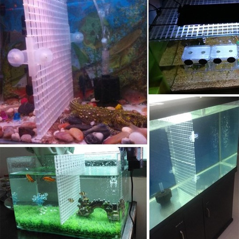 4 Pcs Aquarium Divider Tray Plastic Grid Aquarium Egg Crate Light Diffuser, F...