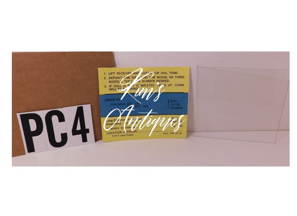 2 - New Info. Card Inserts & 2 Clear Plastic Windows for W/E 3 Slot Payphone PC4