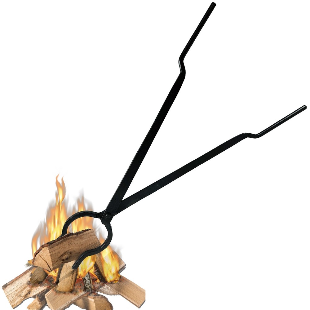 FEBTECH 30-Inch Campfire Tongs, Log Grabber Firewood Claw Tongs