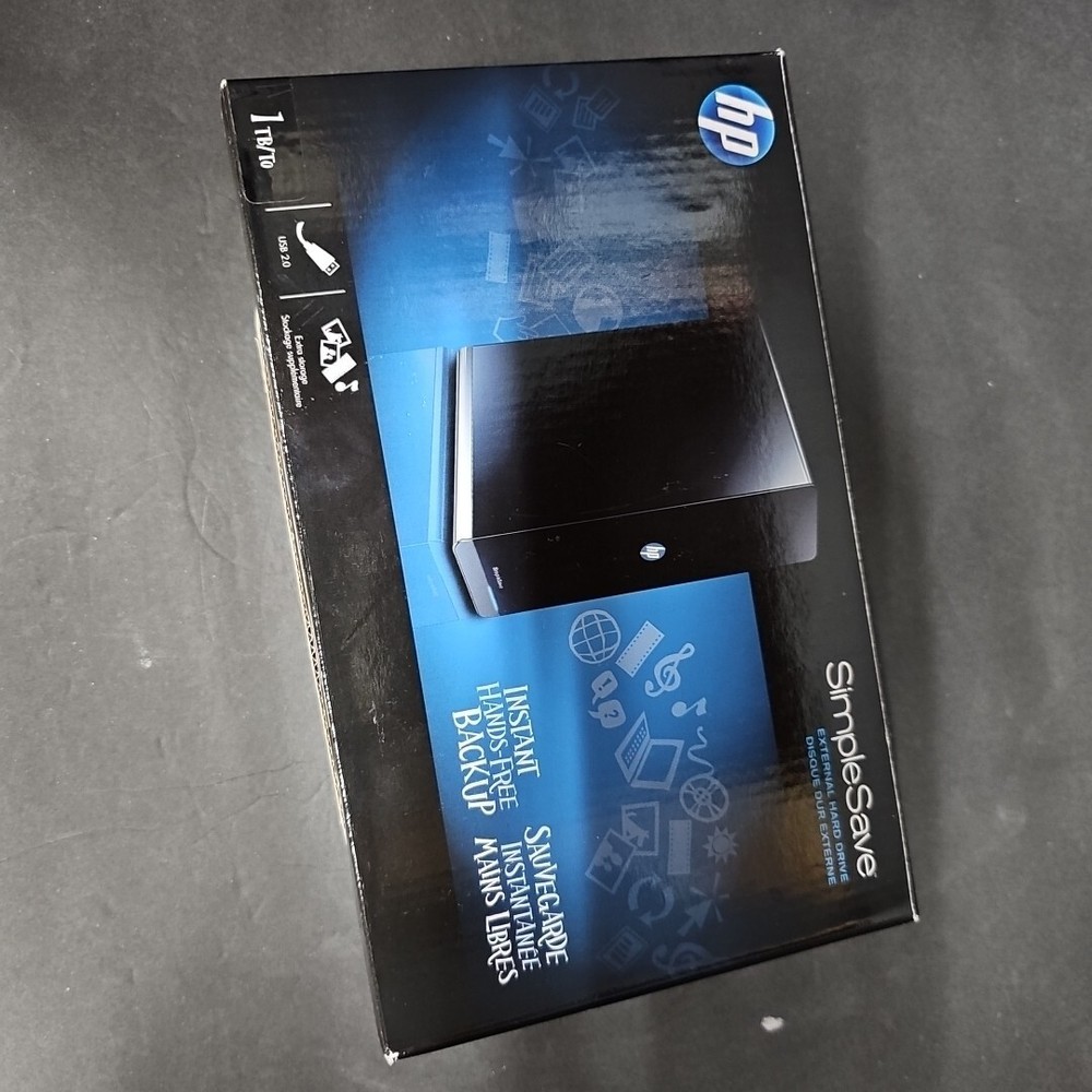 HP SimpleSave 1TB External USB 2.0 Back Up md1000h