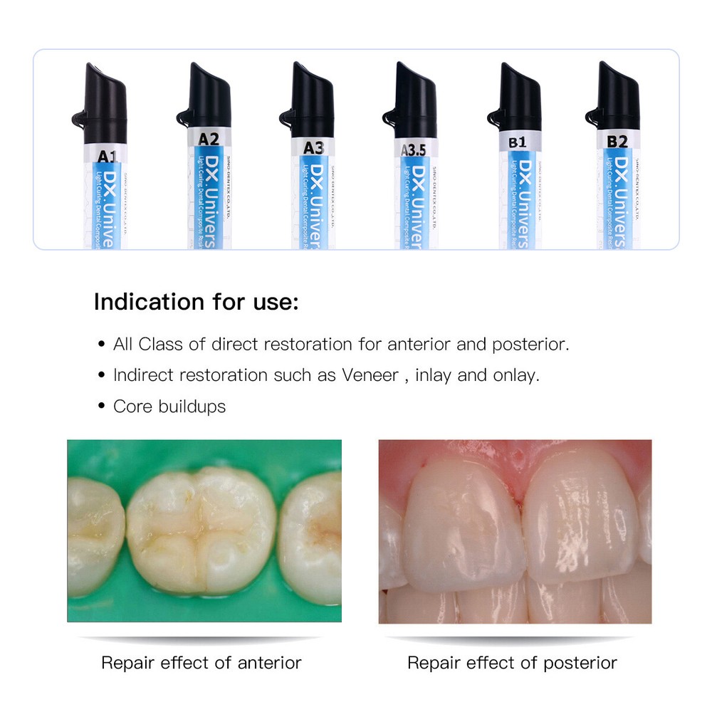Dental Universal Curing Light Composite Resin A1A2A3A3.5B1B2/Flowable /Syringe