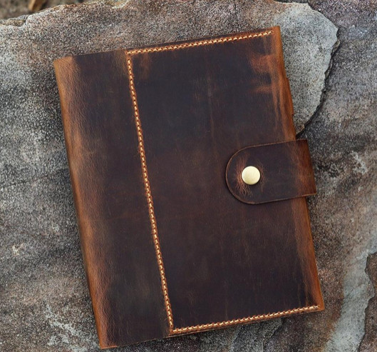 loose leaf Writing notes Notebook sketchbook Diary Notepad leather brown Q287