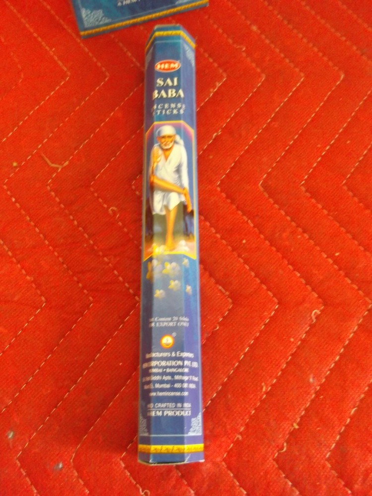 INCENSE STICKS HEM SAI BABA INDIA 6 HEX PACKS FULL CASE 120 COUNT