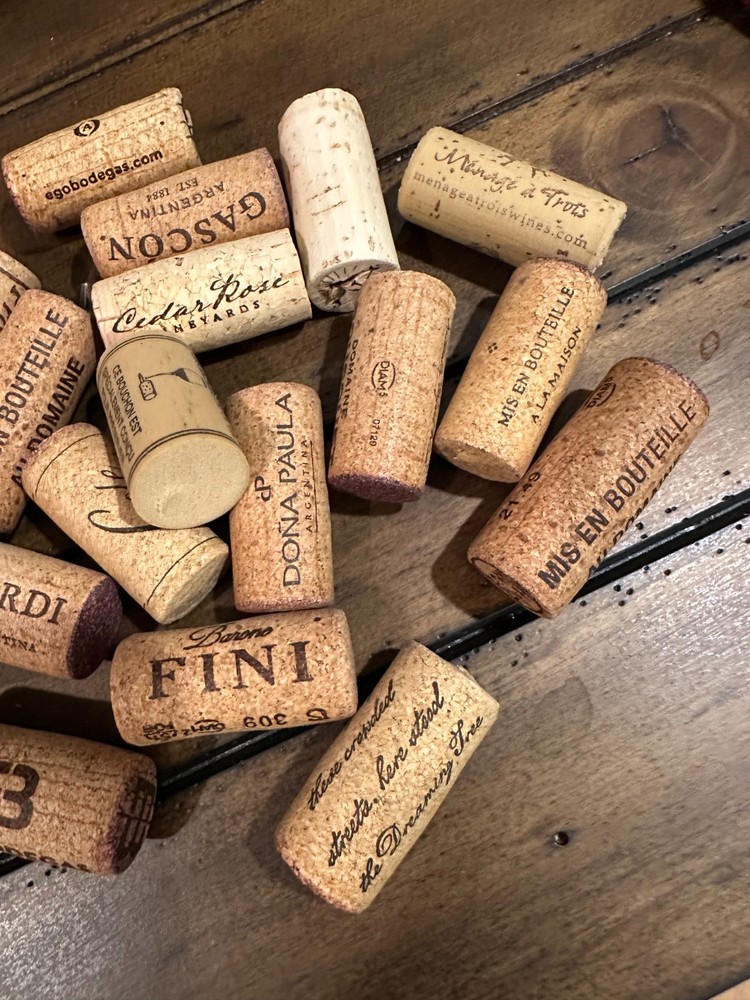 Assorted Wine Corks, Authentic, Natural Printed, DIY Crafts, Rustic Home Decor