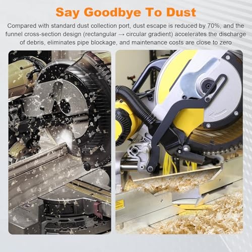 Improved Miter Saw Dust Collection Adapter, Efficient Dust Collection, Five-In