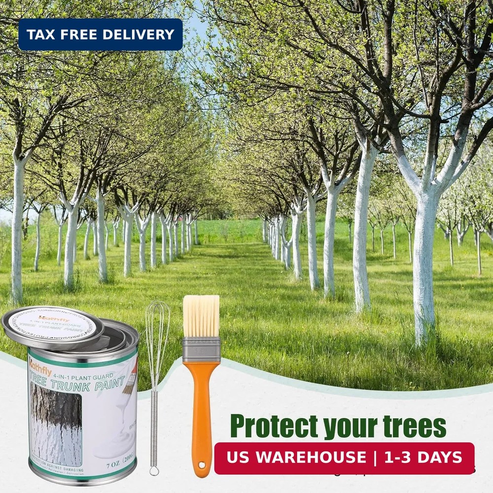 Kathfly Tree Paint Kit Tree Whitewash Trees Trunk Protection with Tinplate Conta
