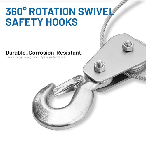 Come Along Winch, 3000 lbs Pull Capacity, 12 ft Steel Cable 3000lbs Manual