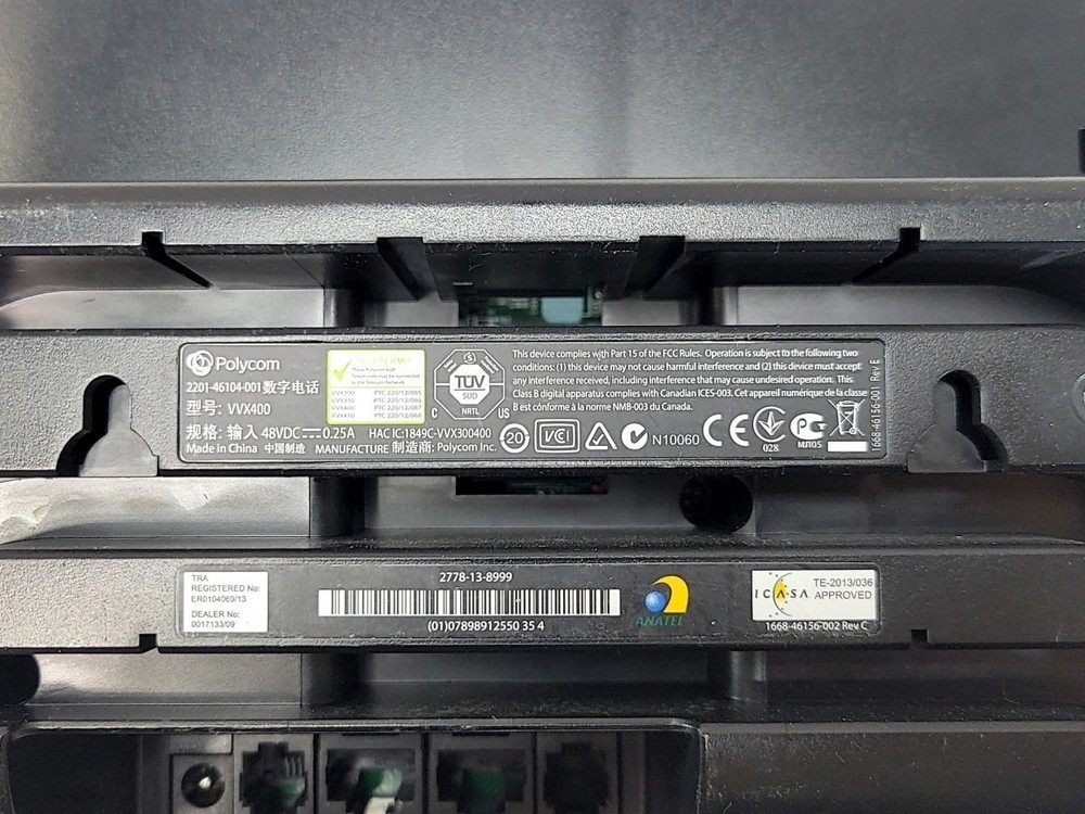 Polycom VVX 400 2201-46104-001 VOIP Desktop Phone SEE NOTES
