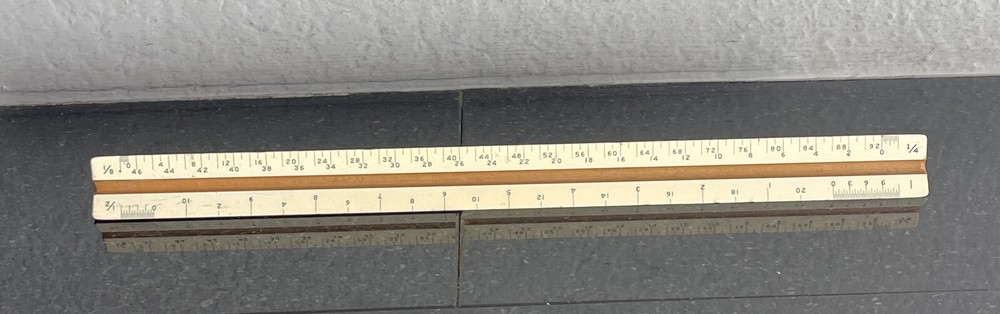 Vintage Bruning Triangle Triangular Ruler 72-821
