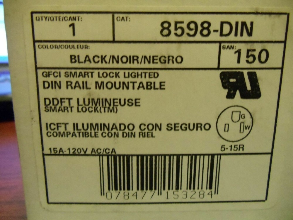 LEVITON 8598 DIN RAIL DUPLEX RECEPTACLE