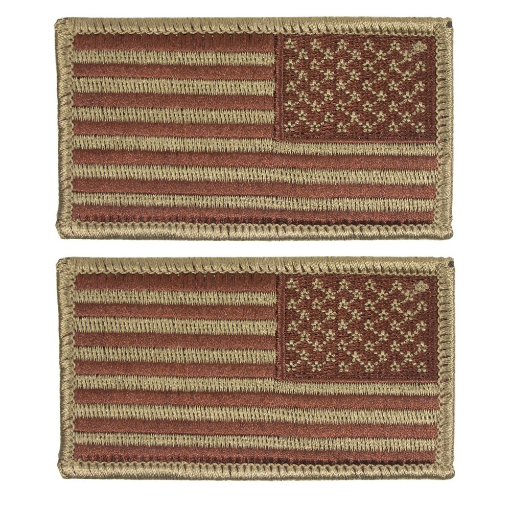 US Air Force Spice Brown Flag Patch with Hook Fastener 2 Pack OCP (pair)