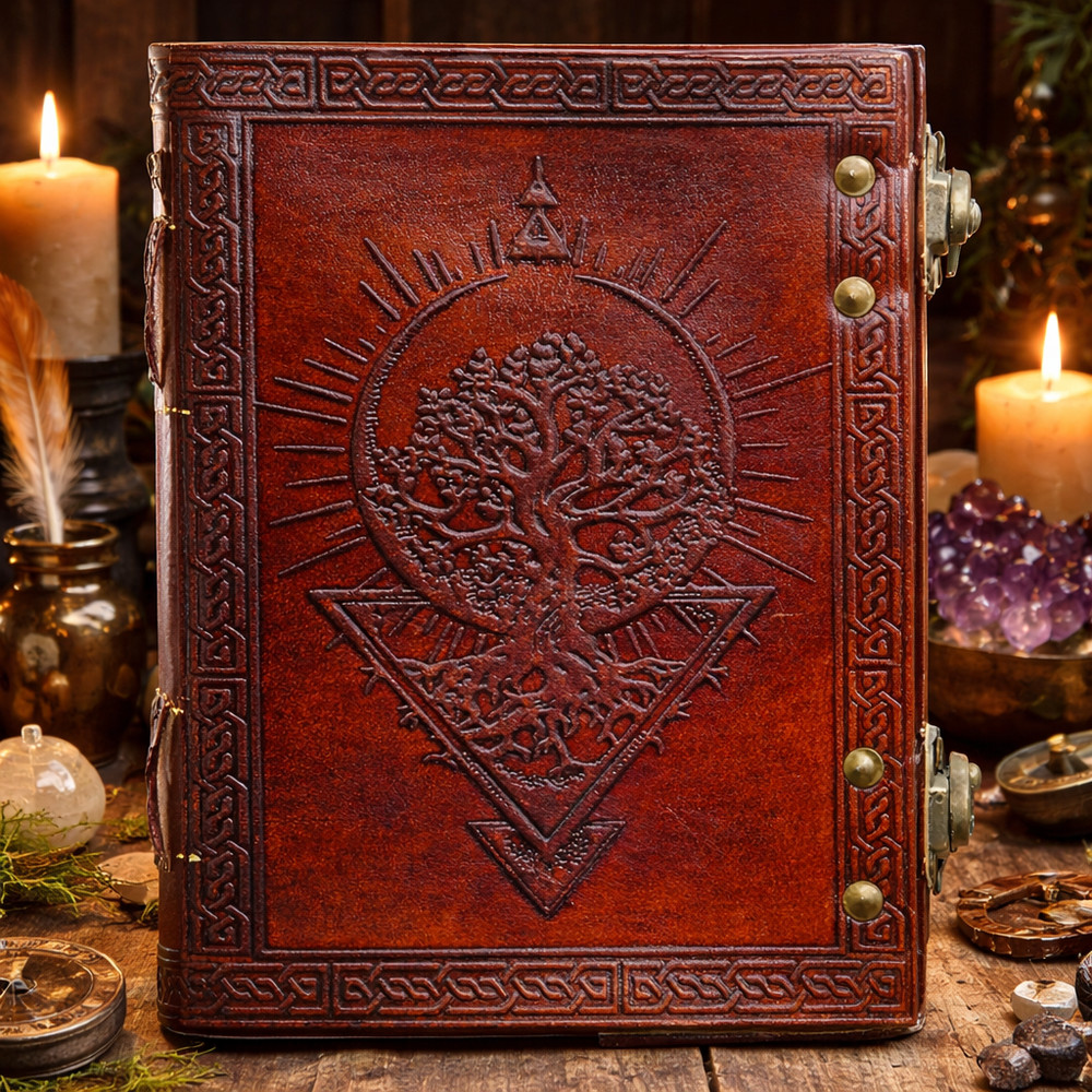 Leather Journal Handmade 7x5'' Vintage Diary Notebook Double Lock 200 Blank Page