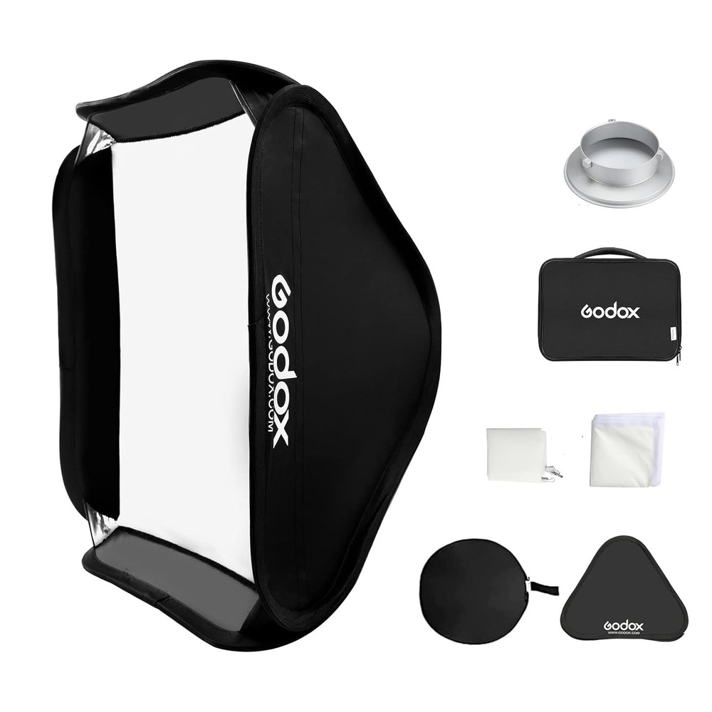 32x32 inches / 80x80cm Portable Foldable Studio Flash Softbox Diffuser kit wi...