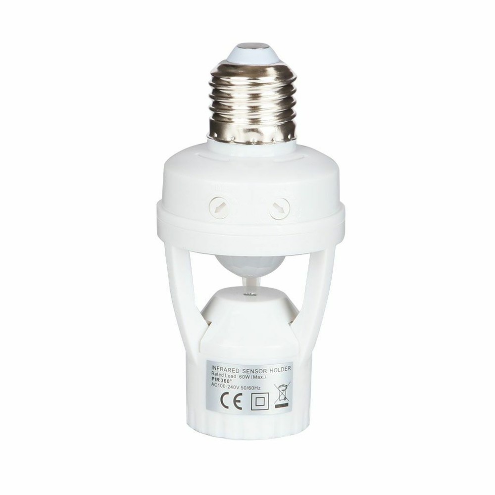 3 Pack E27 LED Light Lamp Bulb Holder Socket Switch Infrared PIR Motion Sensor