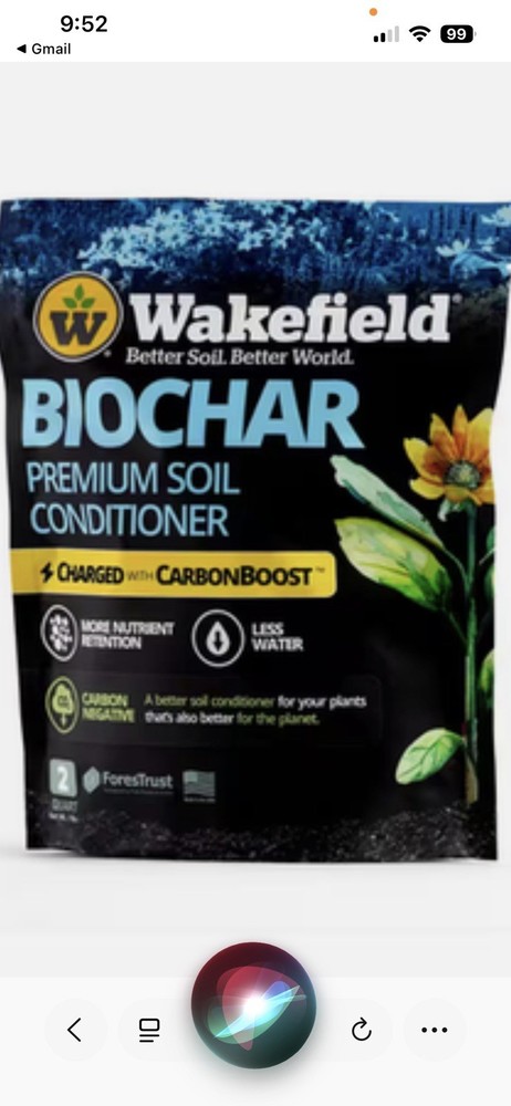 Biochar with Carbonboost, Soil Amendment-2 Qt. Bag