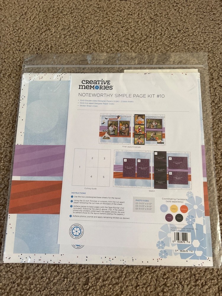 Creative Memories Simple Page Kits Bundle 2025 Issues (4 kits) Noteworthy