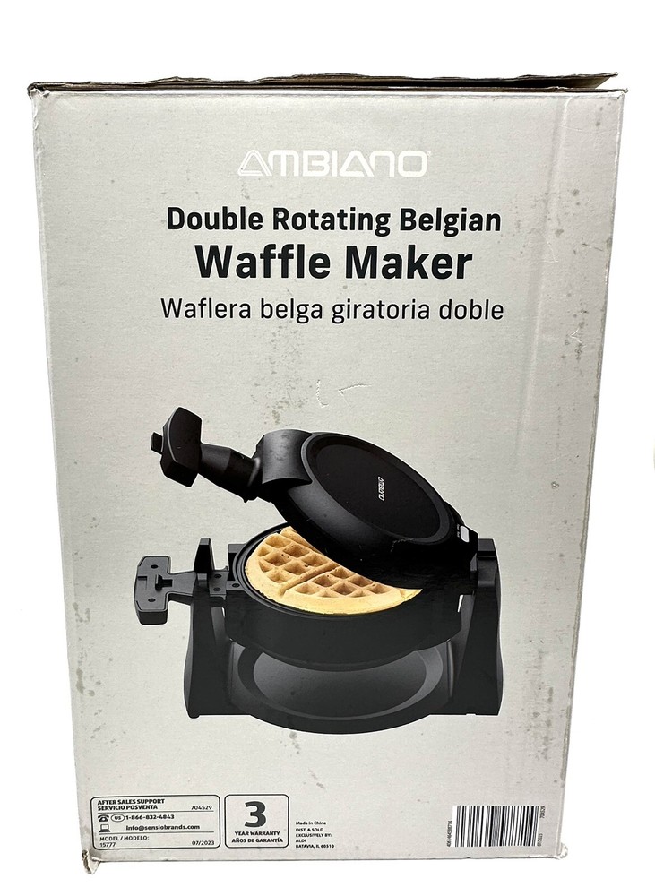 Ambiano Double Rotating Belgian Waffle Maker 1400W NIB