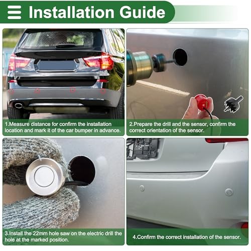 Universal Car Auto Vehicle Reverse Backup Radar System Reverse Parking Red