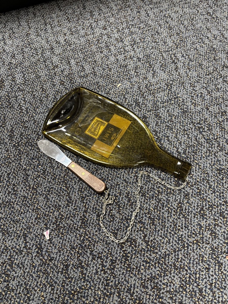 Bottle-Shaped Cheese Board with Knife