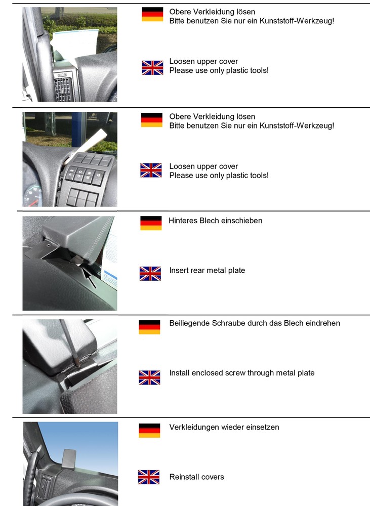KUDA Phone Mount 2425 Compatible With Iveco EuroCargo From 2016