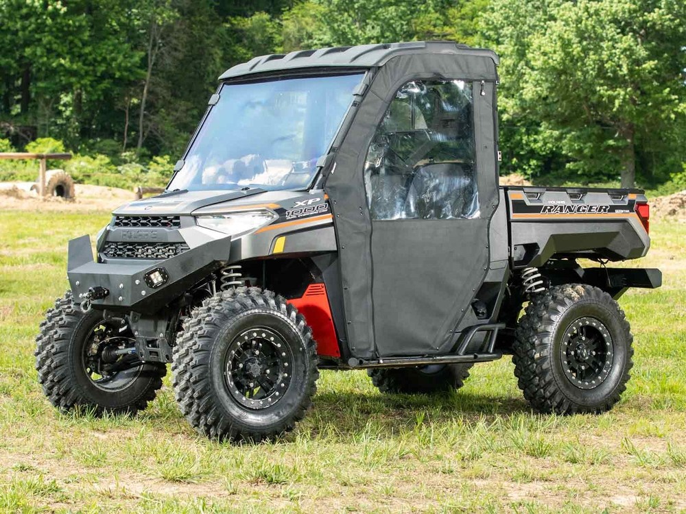 SuperATV Soft Cab Enclosure Doors Bobcat UV34 Sliding Rear Windshield - Light