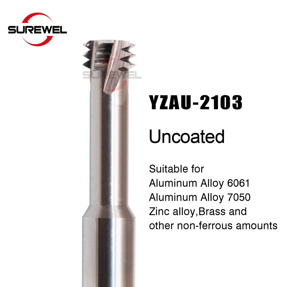 HRC68 Solid Carbide Three Teeth Thread Milling Cutter Balzers Coated 8-32UNC UNF