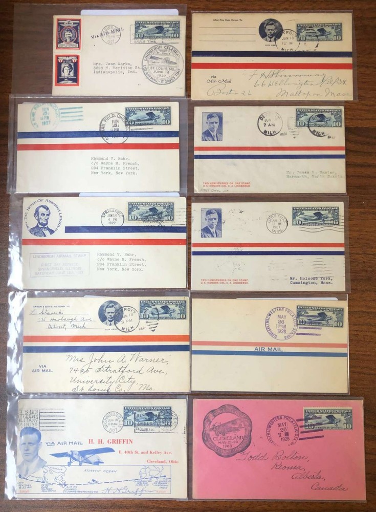 E4668: (10) US #C10 FDC, Cachets; Brookman: $1350