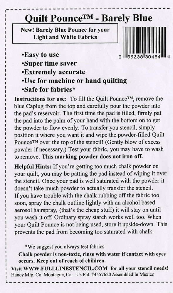 Hancy Barely Blue Quilt Pounce Pad