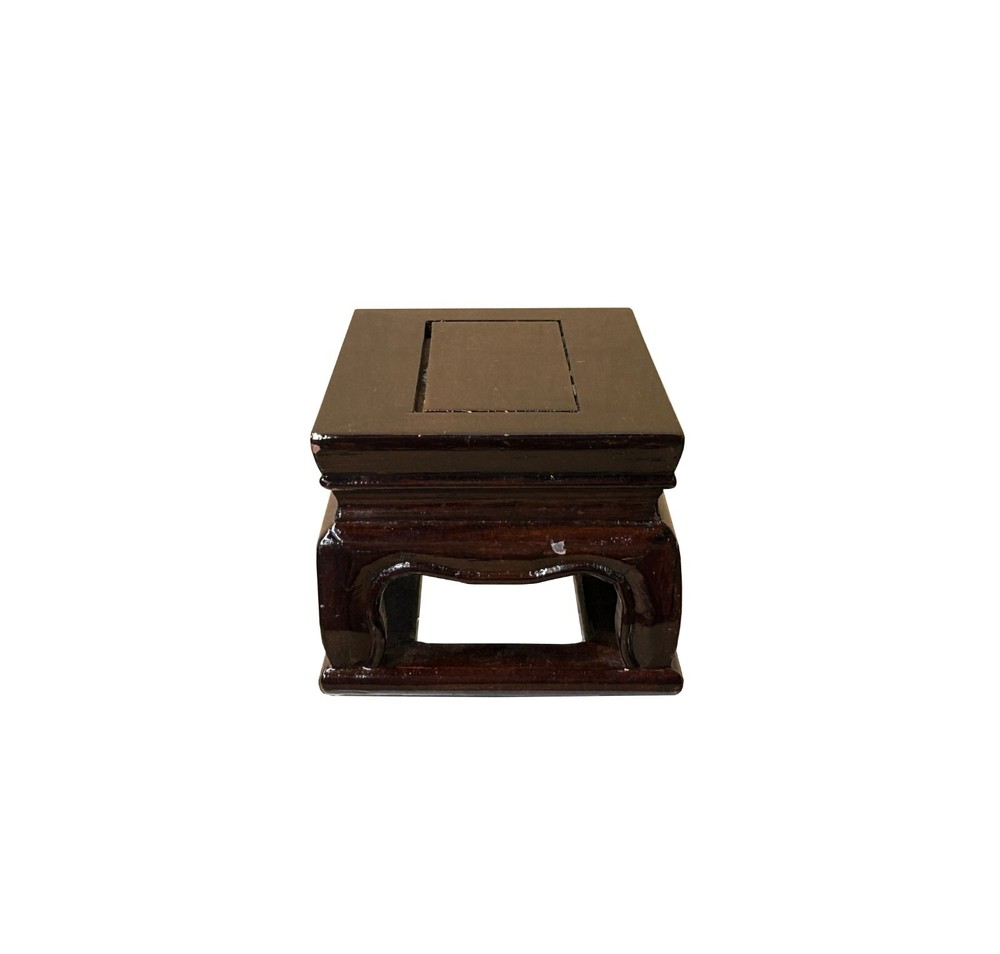 7.5" Reddish Brown Rectangular Curve Legs Wood Display Stand Riser st1108