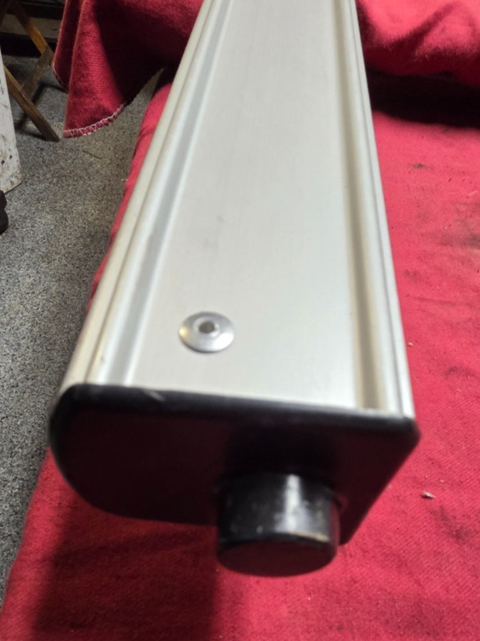 VOLVO FOLDING UPPER BUNK LADDER, BLK RUBBER , 8078803, MISSING BLK TREAD,