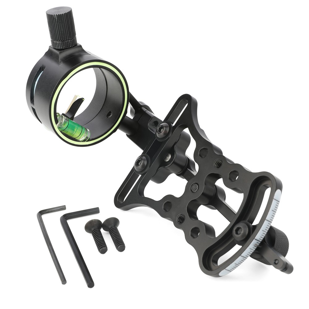 Compound Bow Sight 1-pin 0.019" Optical Fiber Micro-Adjustable Shooting Target